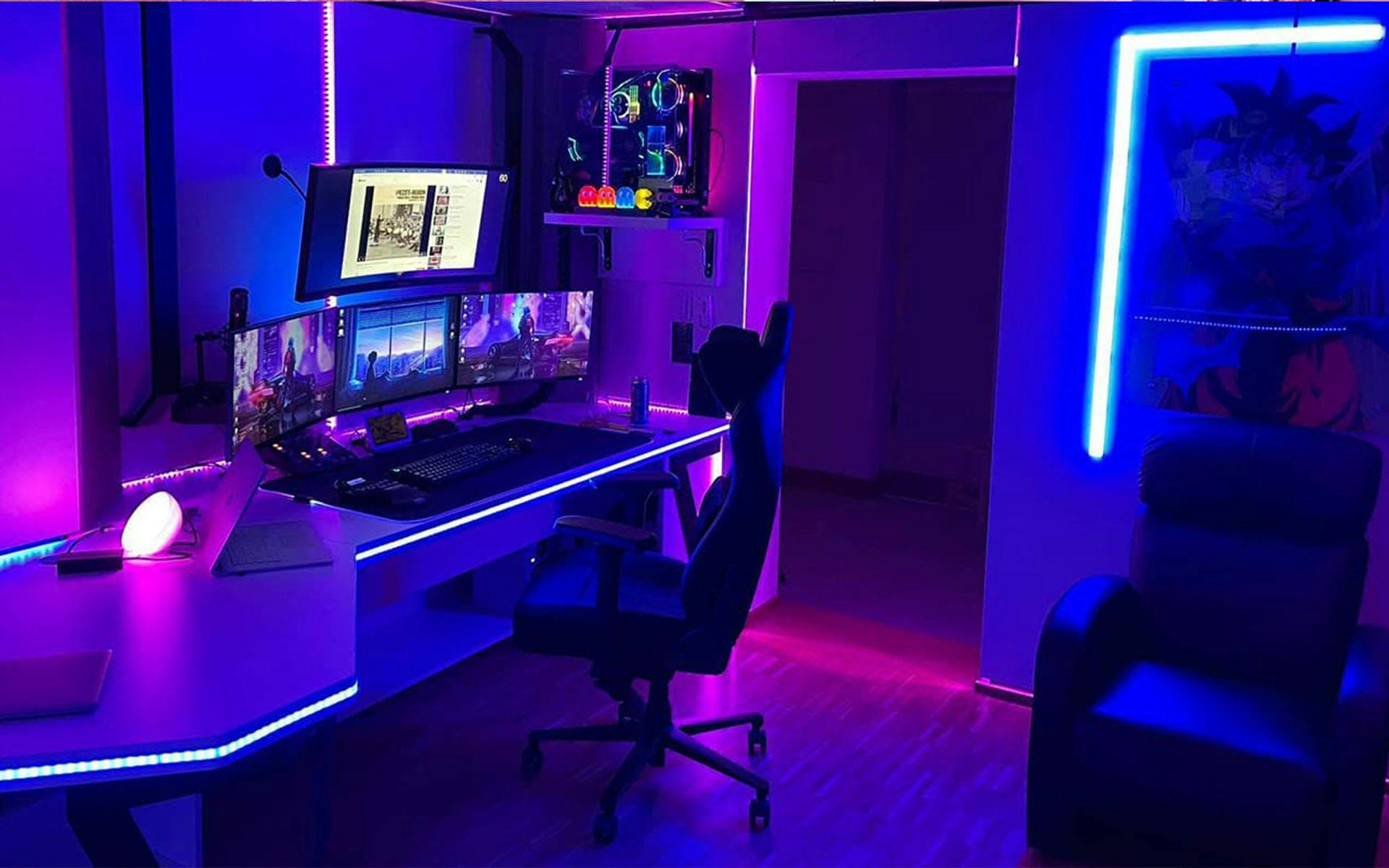 Ein simples Zimmer kann schon mit wenig LED Einsatz für Wow-Effekte sorgen | Credit: KRL Gaming Art